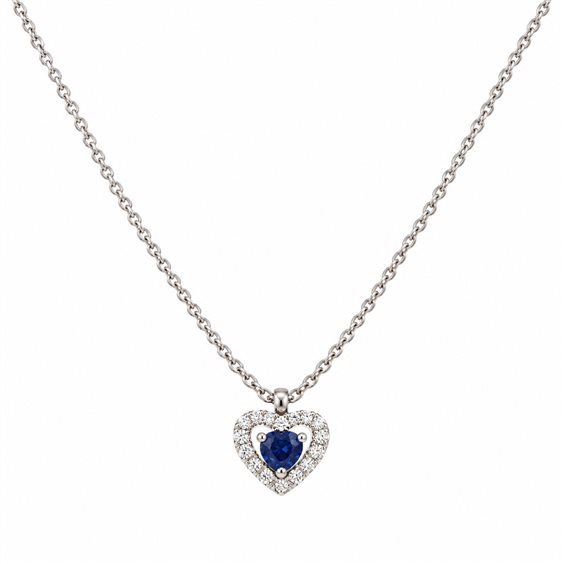 Collier Crivelli Femme in Or blanc Zaffiro 0.14 Ct 370-XN3682 - 370-XN3682